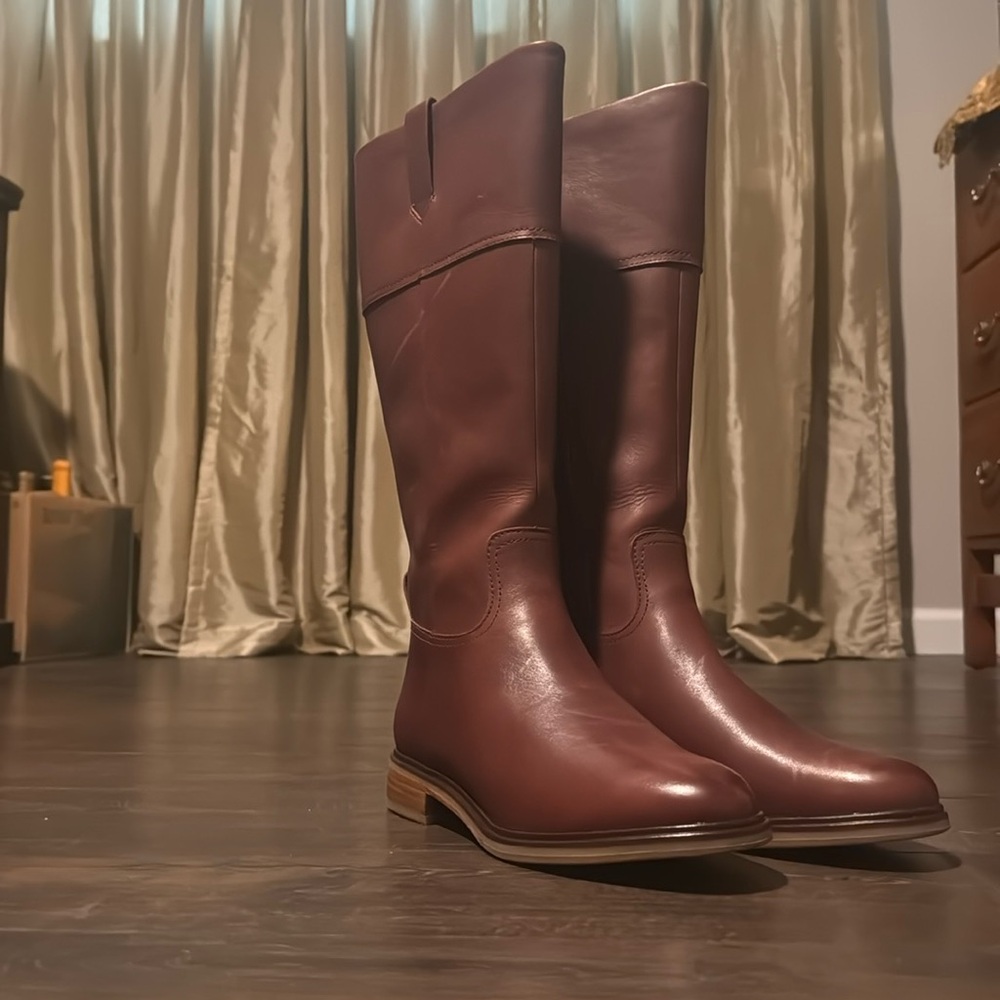 NWT Women’s Clarks Shoes | Clarks Clarkdale High Dark Tan Leather Boots